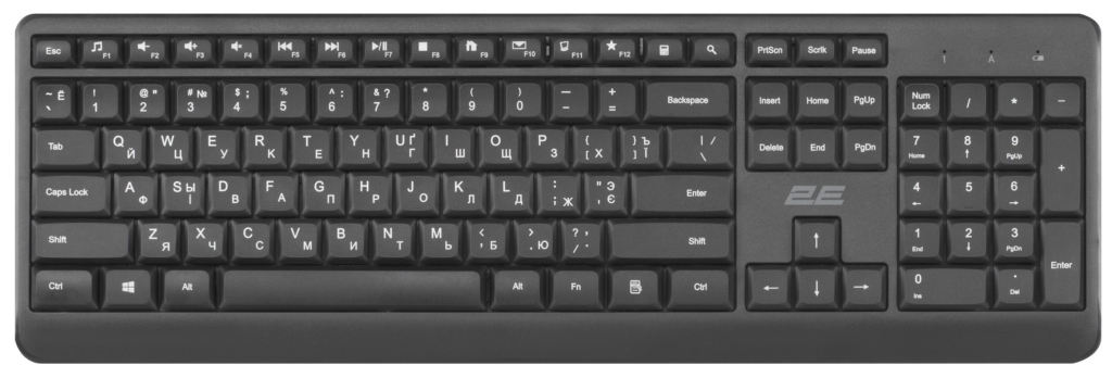 2E Keyboard membrane KS220 106key, WL, EN/UK/RU, black