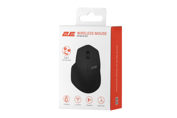 Mouse 2E MF280 Silent, WL/BT, black
