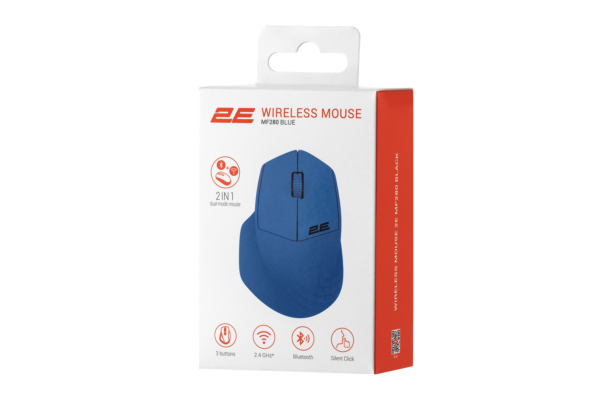 Мышь 2E MF280 Silent, WL/BT, синий
