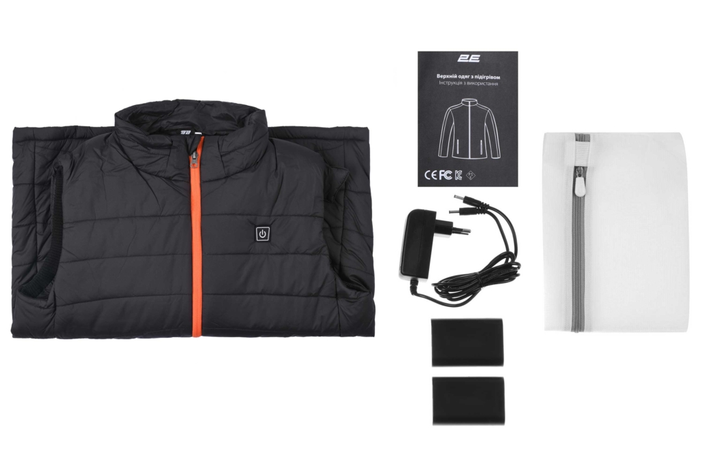 2E Tactical Heated Vest Heat Power Plus Black with Hood, Size XL