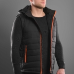 2E Tactical Heated Vest Heat Power Plus Black with Hood, Size XXL
