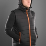 2E Tactical Heated Vest Heat Power Plus Black with Hood, Size XXL