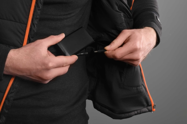 2E Tactical Heated Vest Heat Power Plus Black with Hood, Size XXL