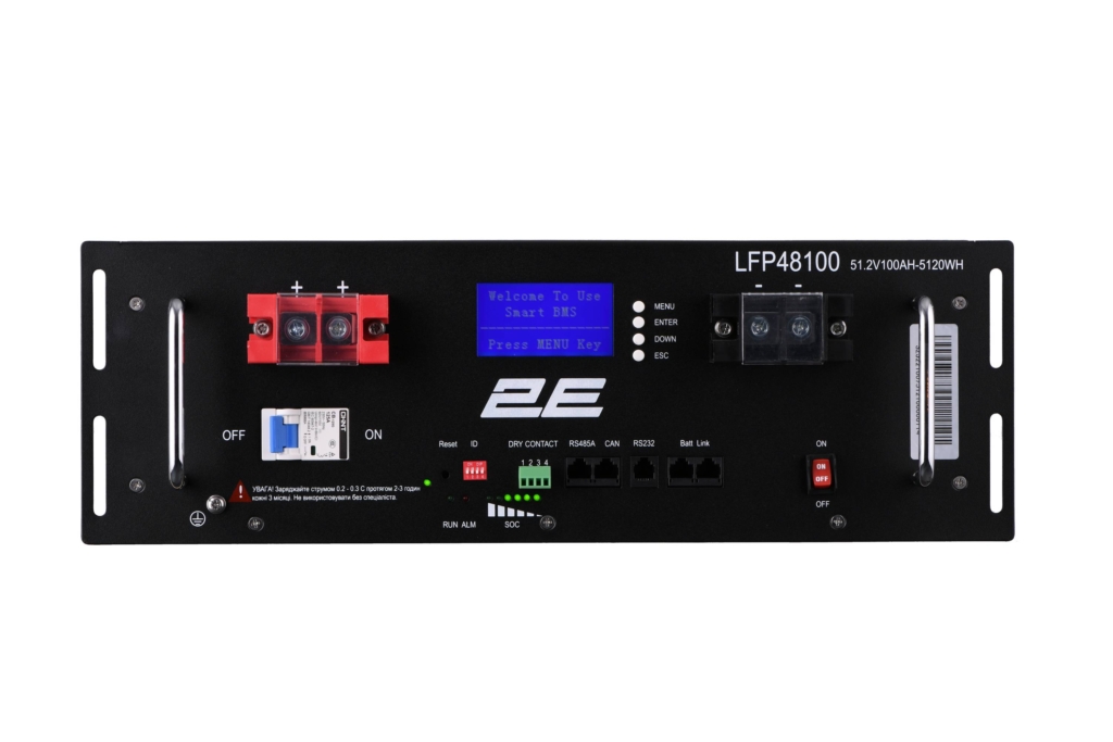 2E-LFP48100 48V/100Ah 19″ LiFePo4 Battery