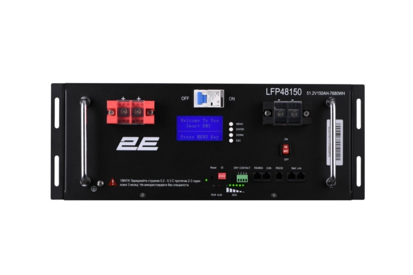 Акумуляторна батарея 2E LFP48, 48В, 150А•год, 19″ LCD 16S