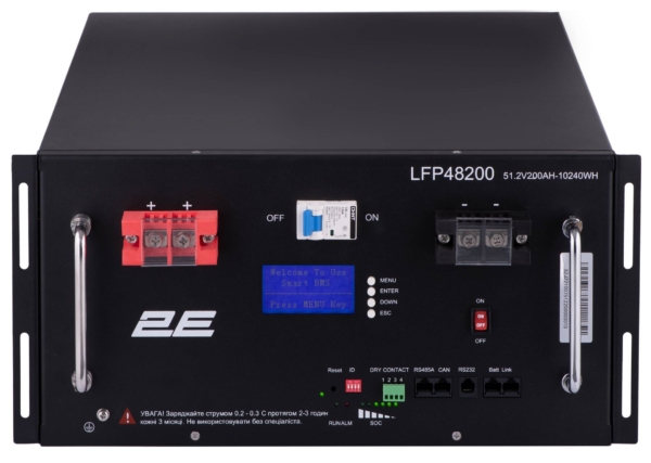 Акумуляторна батарея 2E LFP48, 48В, 200А•год, 19″ LCD 16S