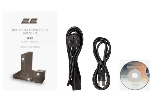 Джерело безперебійного живлення 2E PS1000RT, 1000VA/800W, RT2U, LCD, USB, 2xSchuko+1xC13