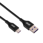 Кабель USB-A > USB-C зарядки/синхронизации 2E, 1м, Type-C, Glow, черный