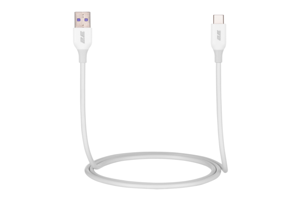 Кабель USB-A > USB-C заряджання/синхронізації 2E 1м, Type-C, Glow, білий