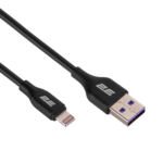 Кабель USB-A > Lightning заряджання/синхронізації 2E 1м, Glow, чорний