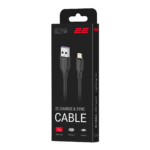 Кабель USB-A > Lightning заряджання/синхронізації 2E 1м, Glow, чорний