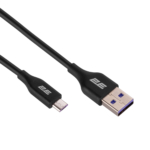 Кабель USB-A > microUSB зарядки/синхронизации 2E, 1м, Glow, черный