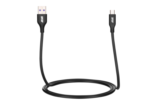 Кабель USB-A > microUSB зарядки/синхронизации 2E, 1м, Glow, черный