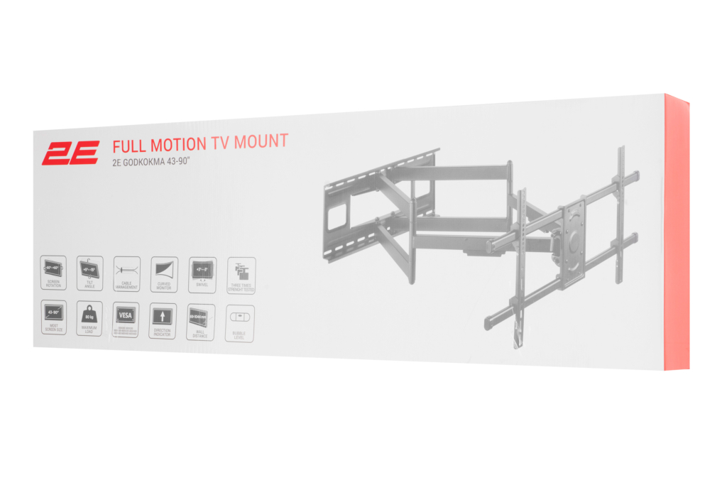 Крепление наклонно-поворотное ТВ 43-90″ 2E Godkokma, вынос 1м