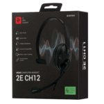 PC headset mono On-ear 2E CH12 mini-jack, omni-mic, 1.2m, black