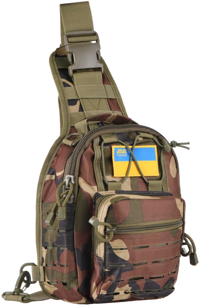 Сумка Слінг 2Е Tactical Laser Cut 2.5л, темний камуфляж