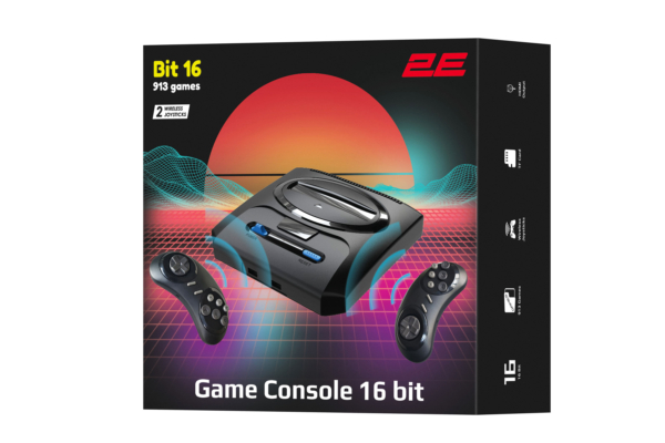 Game console 2E, 16bit, 2 wireless gamepad, HDMI, 913 games