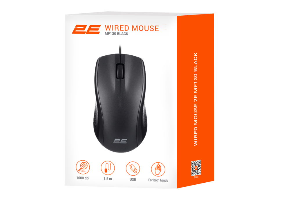 Mouse 2E MF130, USB-A, black