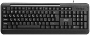 Клавіатура мембранна 2E KM1040 104key, USB-A, EN/UK/RU, чорний