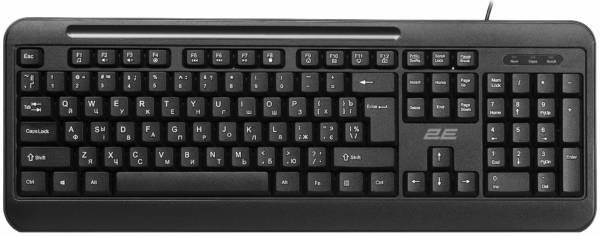 2E Keyboard membrane KM1040 104key, USB-A, EN/UK/RU, black