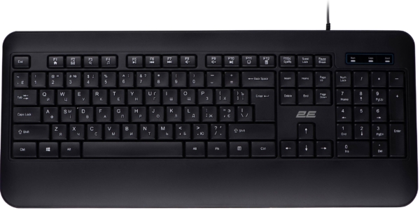 2E Keyboard membrane KS109 104key, USB-A, EN/UK/RU, black