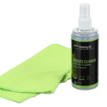 Cleaning kit 2E for office equipment (liquid 150ml, whipe 15x15cm), green
