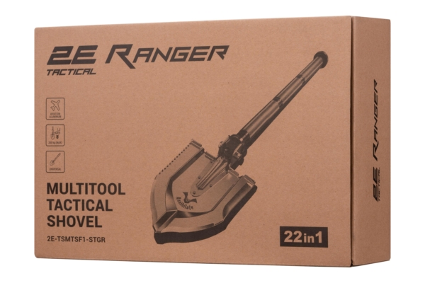 2E Tactical Лопата-мультитул тактична Ranger Steel Gray розбірна, 22в1, з чохлом у комплекті, 103 см макс., 1.6 кг
