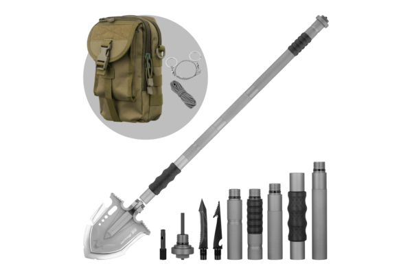 2E Tactical Лопата-мультитул тактична Mahura Steel Gray розбірна, 23в1, з сумкою у комплекті, 107 см макс., 1.5 кг