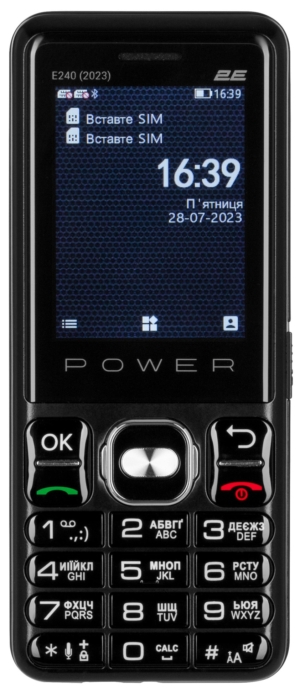 Мобільний телефон 2E E240 2023 2.4″ 2SIM, 2500мА•год, чорний