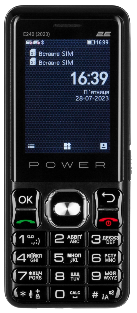 Мобильный телефон 2E E240 2023 2.4″ 2SIM, 2500мА•ч, черный