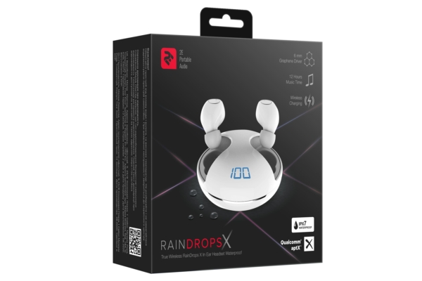 Headset 2E RainDrops Х True Wireless Waterproof Mic White