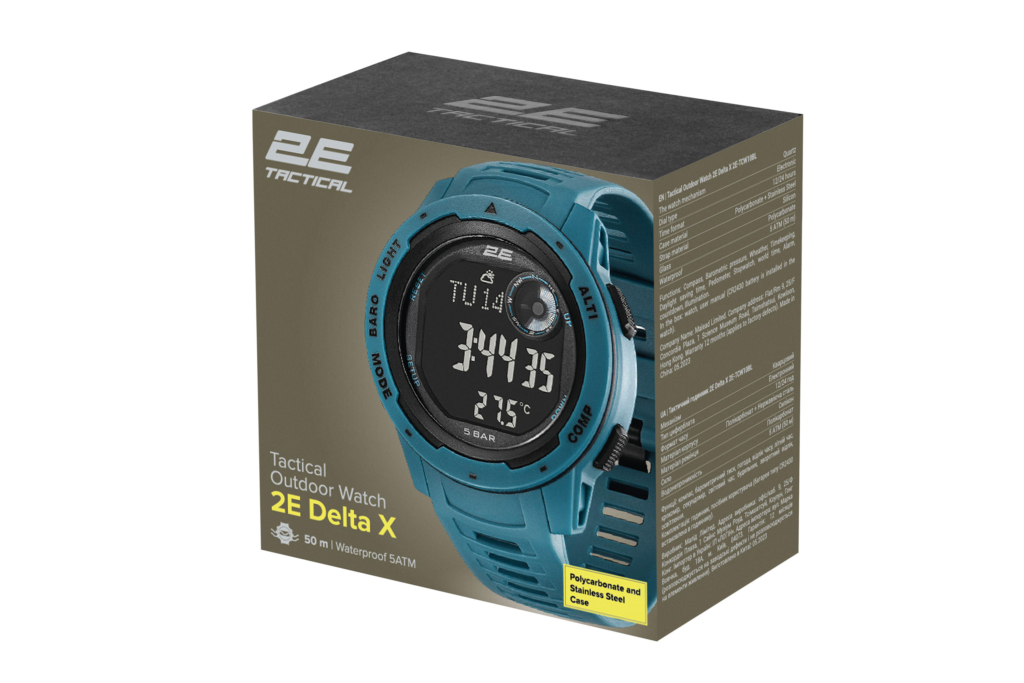 Тактические часы 2E Delta X Blue с компасом и шагомером