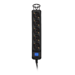 2E Power Strip 5хType F, 3х1.5mm2, 16A, 3m, black