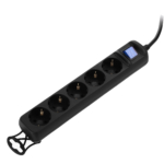 2E Power Strip 5хType F, 3х1.5mm2, 16A, 3m, black