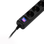 2E Power Strip 5хType F, 3х1.5mm2, 16A, 3m, black