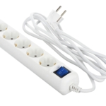 2E Power Strip 5хType F, 3х1.5mm2, 16A, 3m, white