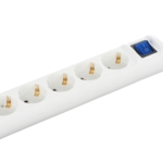 2E Power Strip 5хType F, 3х1.5mm2, 16A, 3m, white