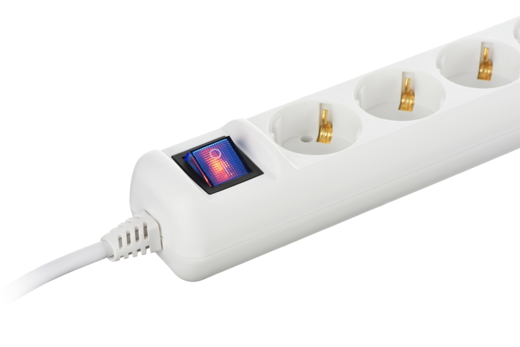 2E Power Strip 5хType F, 3х1.5mm2, 16A, 3m, white