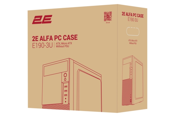 2E PC case Alfa E190-3U without PSU, 2xUSB3.0, 1xUSB2.0, VGA 320mm, ATX, black