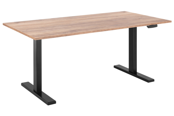 2E Computer table CE150WOLD-MOTORIZED, height adjustment, electric motor 220V, 62/128×150х75cm, Wood Old