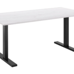 2E Computer table CE150WWHITE-MOTORIZED, height adjustment, electric motor 220V, 62/128×150х75cm, Wood White