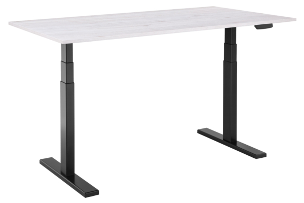 2E Computer table CE150WWHITE-MOTORIZED, height adjustment, electric motor 220V, 62/128×150х75cm, Wood White