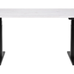 2E Computer table CE150WWHITE-MOTORIZED, height adjustment, electric motor 220V, 62/128×150х75cm, Wood White