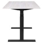 2E Computer table CE150WWHITE-MOTORIZED, height adjustment, electric motor 220V, 62/128×150х75cm, Wood White