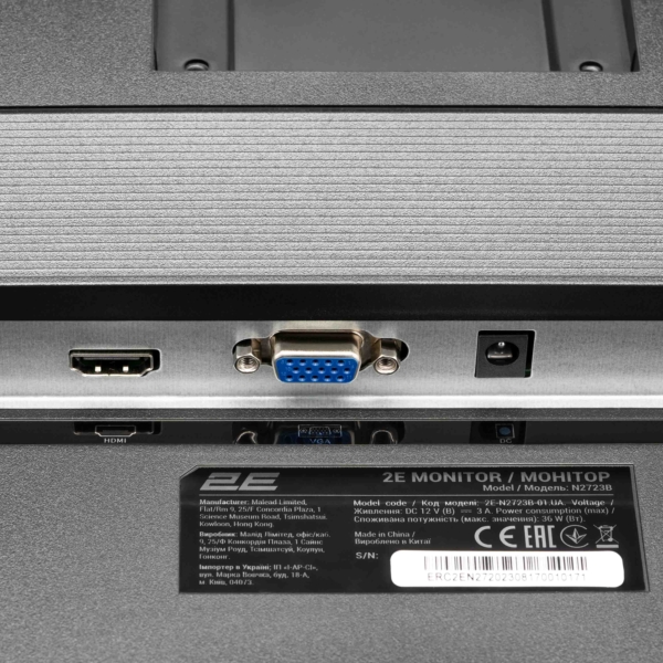 Монітор 2E 27″ N2723B D-Sub, HDMI, IPS, 75Hz, Pivot