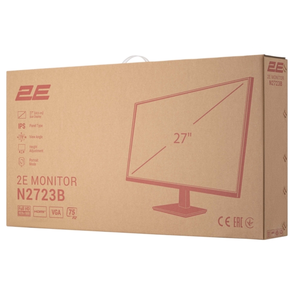 Монітор 2E 27″ N2723B D-Sub, HDMI, IPS, 75Hz, Pivot