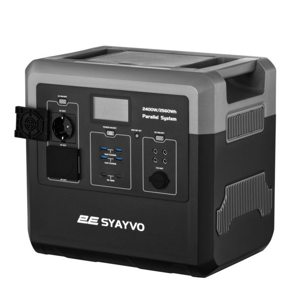 Портативная электростанция 2Е Syayvo 2400 Вт, 2560 Втч, WiFi/BT, параллельное подключение, быстрая зарядка