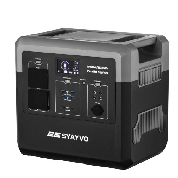 Портативная электростанция 2Е Syayvo 2400 Вт, 2560 Втч, WiFi/BT, параллельное подключение, быстрая зарядка