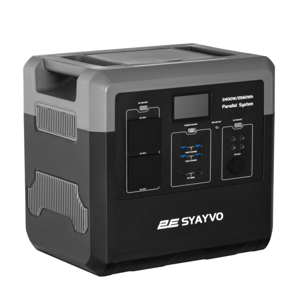 Портативная электростанция 2Е Syayvo 2400 Вт, 2560 Втч, WiFi/BT, параллельное подключение, быстрая зарядка