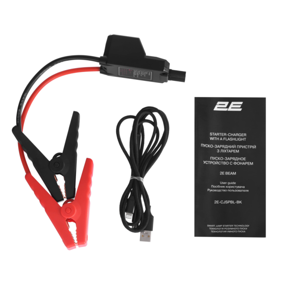 2E Beam Jump Starter and charger portable, 300А/1000А, 8000мА, power bank, flashlight, 1xUSB/3A, case